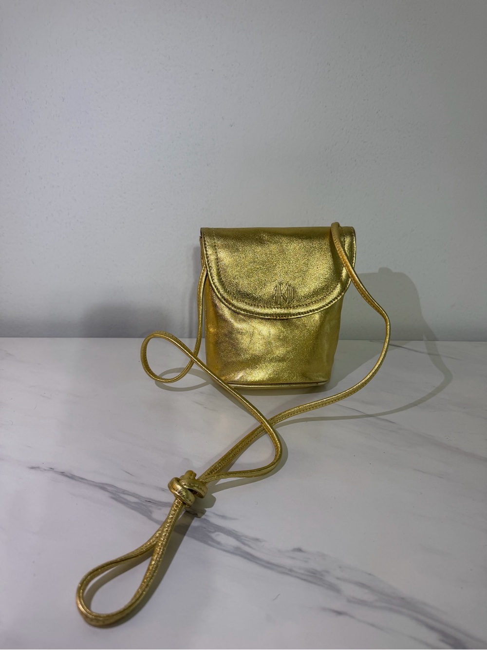 Gold Metallic Crossbody Phone Bag - Women